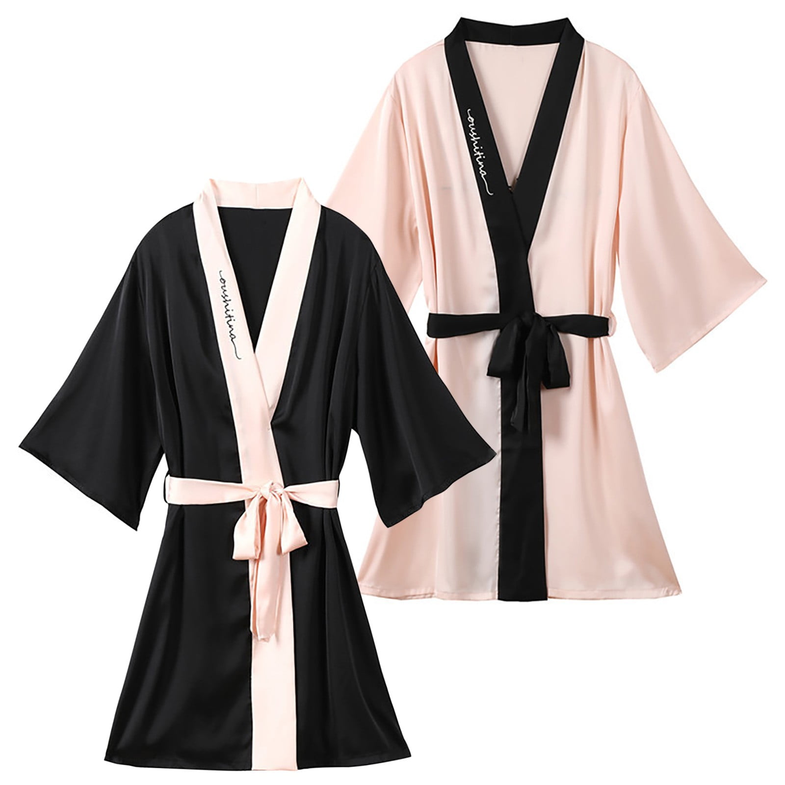 Joyspun Women's Cotton Blend Knit Wrap Robe, Sizes S to 3X