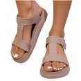 thumbnail image 1 of THDHVS Women's Sandals,Women's Fashion Casual Buckle Open Toe Spring and Summer Breathable Low Heel Slippers Khaki, 1 of 5