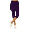 thumbnail image 1 of THDHVS Workout Leggings for Women,Biker Shorts Women,High Waisted Two Piece Underpants Skirt Workout Yoga Running Athletic Mid Length Shorts Purple S, 1 of 6