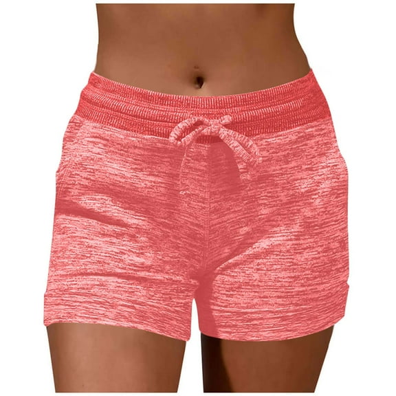 THDHVS Workout Shorts Women,Workout Gym Shorts Casual Lounge Set Ladies Active Athletic Apparel with Pockets Pink L
