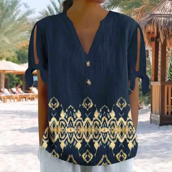 Women Short Sleeve Tops T Shirts for Women Cotton Printed Graphic Tees for Women V Neck T Shirts for Women Graphic