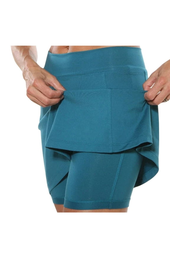 Women's Athletic Skorts New Solid Color Mid-waist Skirt Pants Sports Casual Shorts Bottoming Skirt Pants Skirt for Running Workout