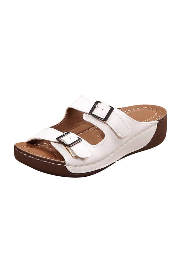 Women's Fashion Casual Spring New Beach Open Toe Thick Bottom Wedge Heels