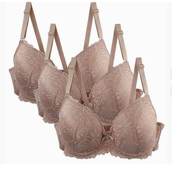 Womens 3 Pack Everyday Bras, Wireless Bras for Women No Underwire Push Up Bra Seamless Supportive Full Coverage Everyday Bras S-4XL