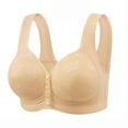 thumbnail image 1 of Womens Everyday Bras, Daisy Bras for Older Women Floral Plus Size Bras Wireless Bras Front Closure Bras for Senior Comfort Bra Tshirt Bras 36-44, 1 of 2