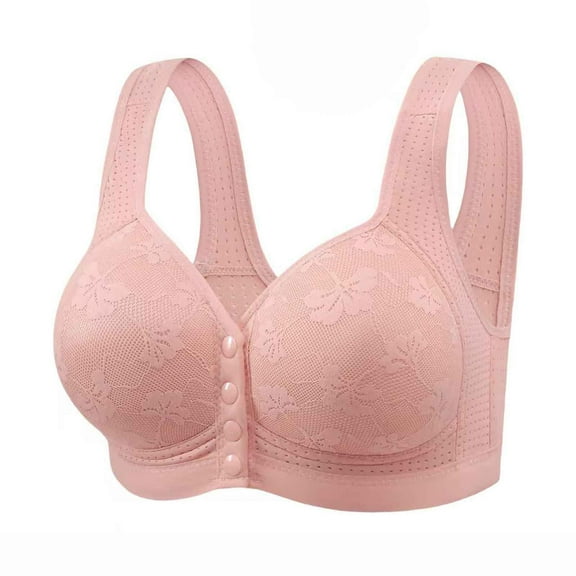 Womens Everyday Bras, Daisy Bras for Older Women Floral Plus Size Bras Wireless Bras Front Closure Bras for Senior Comfort Bra Tshirt Bras 36-44