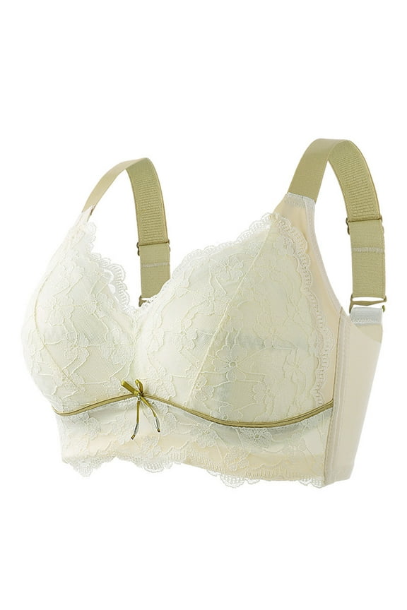 Womens Everyday Bras, Plus Size Push Up Bras for Women Back Fat Smoothing Bra Comfort Lightly Underwire T-Shirt Bra Lace Bralettes S-3XL