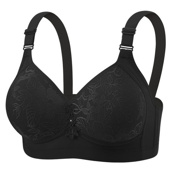 Womens Minimizer Bras, Women's Floral Lace Bras No Underwire Sexy Push Up Full Coverage Everyday Bras S-3XL