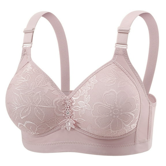 Womens Minimizer Bras, Women's Floral Lace Bras No Underwire Sexy Push Up Full Coverage Everyday Bras S-3XL