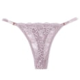 thumbnail image 1 of Womens Thong Panties, Sexy Lace Thong for Women Ice Silk Breathable Underwear Low Rise Retro Thongs Panties S-L, 1 of 2