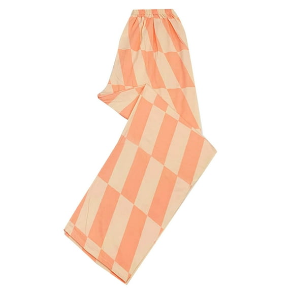 abtuhar Women Pajama Pants,Women's Casual Cropped Pants Printed Home Clothing Pocket High Waist Comfortable Pants Orange M