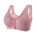 thumbnail image 1 of Summer Savings Clearance 2025! itsun Womens Plus Size Bra, Women Open Front Large and Thin without Steel Ring Full Cup Bra Pink, 1 of 5