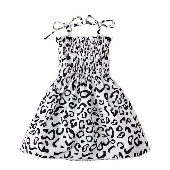 Summer Savings Clearance 2025! loopsun Kids Baby Girls Dress Beach Dresses Casual Sleeveless Princess Summer Dress White 1-2 Years