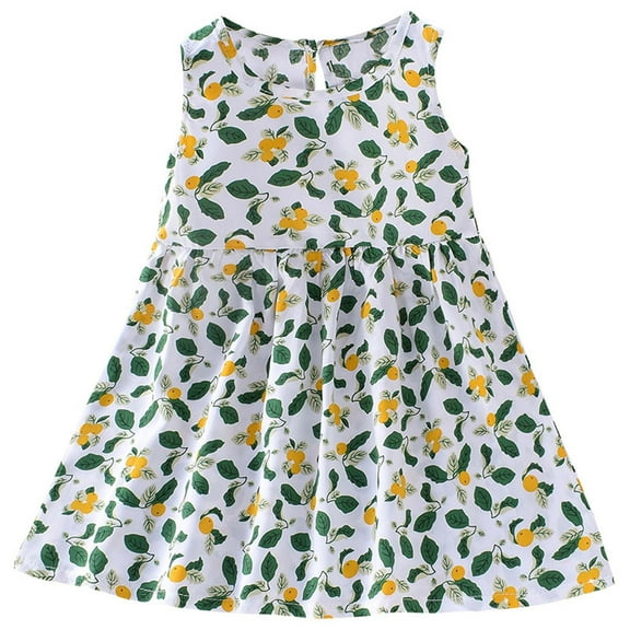 Loopsun Summer Toddler Girls Sleeveless Dress Tank Dress Children's Clothing Green 3-4 Years