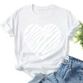 thumbnail image 1 of loopsun Summer Tops for Womens,Fashion Women Valentine's Day Print Short Sleeve T-shirt Novelty Graphic Tops White S, 1 of 3