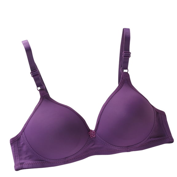 loopsun Womens Plus Size Bra, Women Lace Underwear Wire Free Bra Underwear Gathered Bra