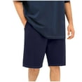 thumbnail image 1 of Chiccall Mens Cotton Running Shorts Solid Elastic Waist Drawstring Muliti-Pockets Lounge Sweat Shorts Navy, 1 of 5
