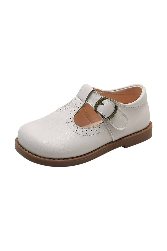 Girls Sandals,Baby Shoes,Summer Baby Boys Girls' Sandals Fashion Little Leather Shoes Princess Shoes College Style Small Single Shoes White Sizes 6.5-12.5