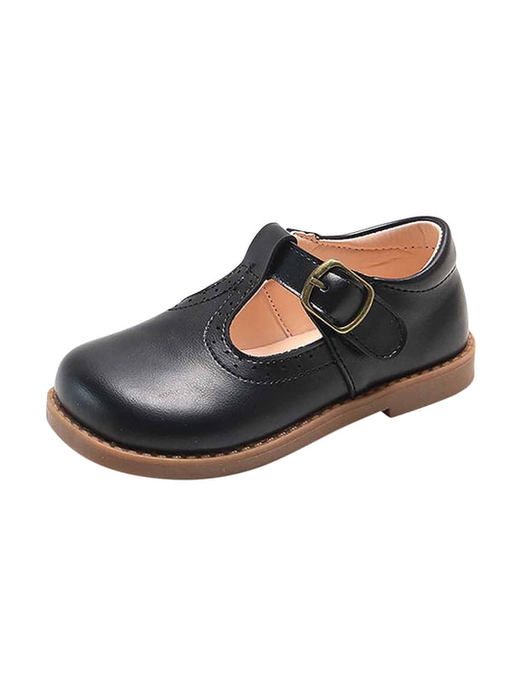 Girls Sandals,Baby Shoes,Summer Baby Boys Girls' Sandals Fashion Little Leather Shoes Princess Shoes College Style Small Single Shoes Black Sizes 6.5-12.5