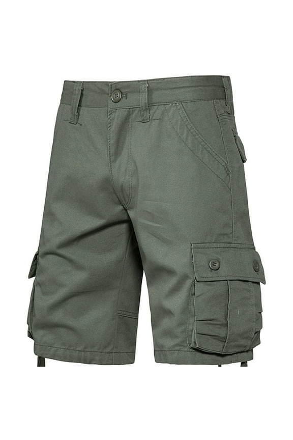 Men's and Big Men's Cargo Shorts Lightweight Multi Pocket Casual Short Pants Army Green