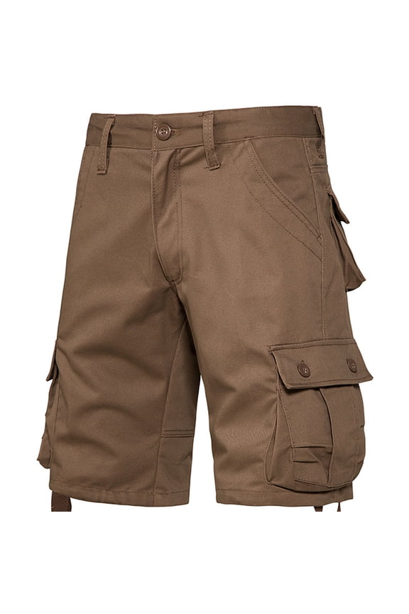 Men's and Big Men's Cargo Shorts Lightweight Multi Pocket Casual Short Pants Coffee