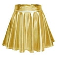 thumbnail image 1 of Summer Savings Clearance! AKAFMK Skirts for Women,Women's Nightclub Skirt Performance Pleated Metal Folding Mini Skirt Gold S, 1 of 6