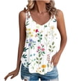 thumbnail image 1 of Ahdbta Flowy Tank Tops for Women Spaghetti Strap Eyelet Embroidery Floral Printed Loose Fit V Neck Sleeveless Casual Summer Tank Tops, 1 of 6