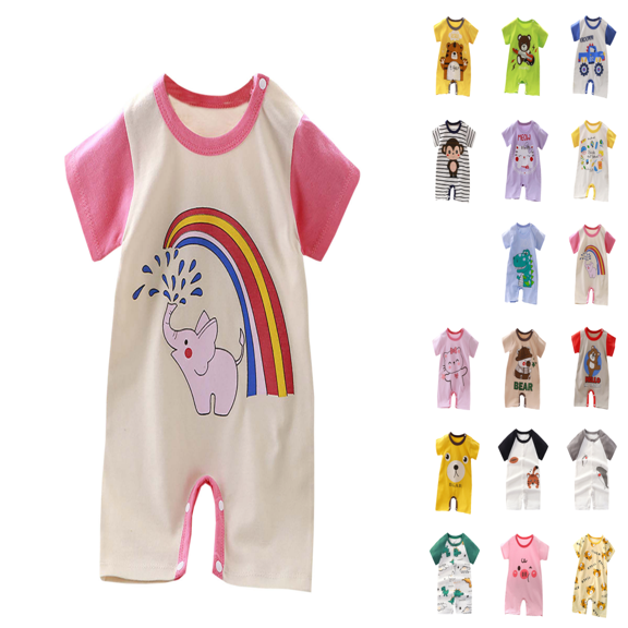 BXSRUTA Baby Boy Girl Romper Summer Clothing Newborn Baby Cotton Short Sleeve Thin Crawling Suit Baby Onesie Ha Clothes Baby Clothes, 24M