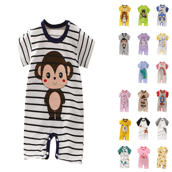 BXSRUTA Baby Boy Girl Romper Summer Clothing Newborn Baby Cotton Short Sleeve Thin Crawling Suit Baby Onesie Ha Clothes Baby Clothes, 18M