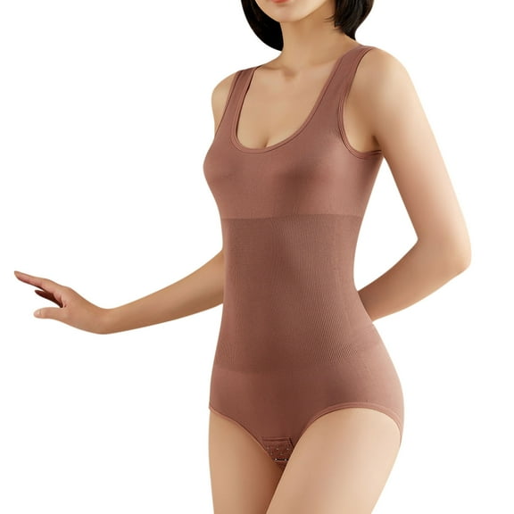 Clothing 2025 Bodysuit for Women,Shapewear Bodysuit Scoop Neck Tank Tops for Women,Tummy Control Waist Trainer,Tummy Tuck Compression Garment for Women