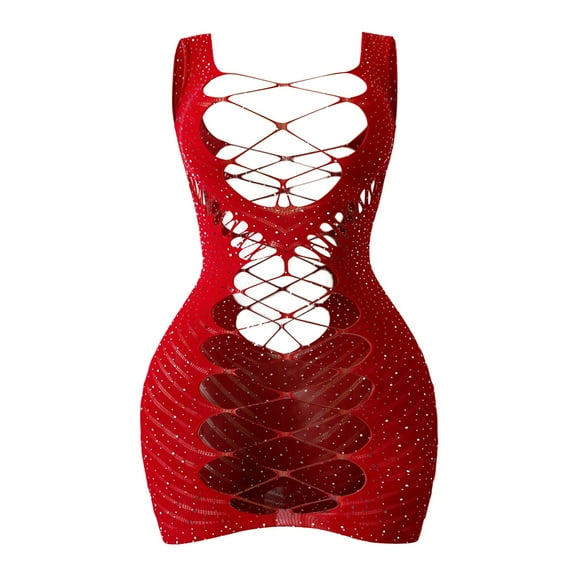 Summer Savings Clearance Bodysuit for Women Solid Color Beauty Wrapped Chest Hot Diamond Fun Underwear Dot Diamond Full Of Sexy Lingerie for Curvy Women