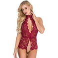 thumbnail image 1 of Summer Savings Clearance Bodysuit for Women Teddy Underwear Open Crotch Jumpsuit Lace Sexy Lingerie for Curvy Women, 1 of 8