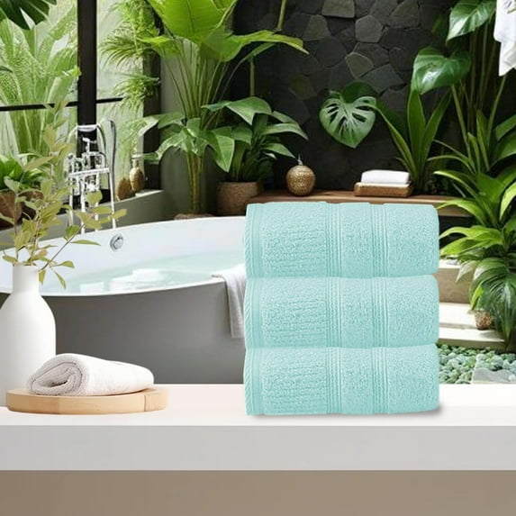 Summer Savings Clearance! Boovnll 3 Pack Hand Towels for Bathroom, 13x29" Super Soft & Absorbent Quick Dry Solid Color Cotton Towels, Thicken Microfiber Hand Towels for Hotel, Pool, Spa, Beach, Towels