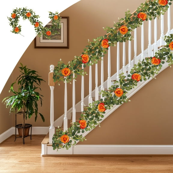 Summer Savings Clearance! Boovnll 6.1FT Eucalyptus Garland, Artificial Flower Garland Wreath Vines Green Spring Garland for Home, Farm, Fireplace, Table, Wall, Wedding Arch, Party Decor, Garland