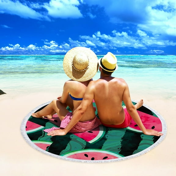 Summer Savings Clearance! Boovnll 60" Round Beach Towels, High Absorbent Quick Dry Sand Free Microfiber Lightweight Beach Towel for Beach, Yoga, Gym, Pool, Beach Accessories, Beach Towels Oversized