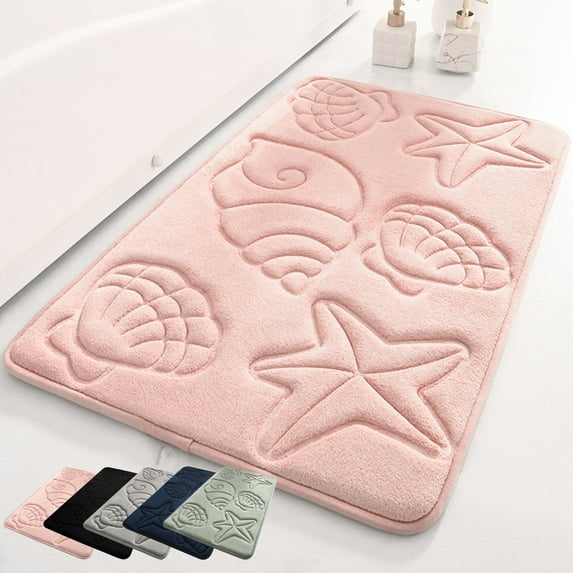 Summer Savings Clearance! Boovnll Bathroom Rugs, 16x24" Super Absorbent & Soft Non-Slip Velvet Bath Mat, Quickly Dry Thicken Bath Mats for Bathroom, Kitchen, Door Mat, Toilet Mat, Bathroom Mat