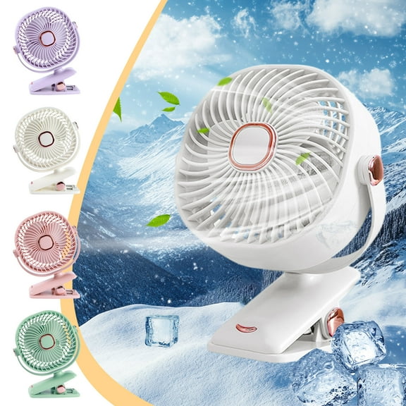 Summer Savings Clearance! Boovnll Clip on Fan, 3 Speeds USB Fan with Night Light, Quiet, Strong Airflow, 360° Rotation, Desk Fan, USB Rechargeable Mini Fan for Home, Bedroom, Dorm & Office, Fan