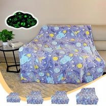 Summer Savings Clearance! Boovnll Glow in the Dark Blanket, 30x40" Super Soft & Cozy Flannel Throw Blanket, Lightweight Machine Washable for All Season Home, Office, Living Room, Couch, Sofa, Blanket