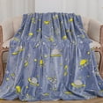 thumbnail image 1 of Summer Savings Clearance! Boovnll Glow in the Dark Blanket, 40x60" Super Soft & Cozy Flannel Throw Blanket, Lightweight Machine Washable for All Season Home, Office, Living Room, Couch, Sofa, Blanket, 1 of 6