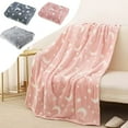 thumbnail image 1 of Summer Savings Clearance! Boovnll Glow in the Dark Blanket, 40x60" Super Soft & Cozy Flannel Throw Blanket, Lightweight Machine Washable for All Season Home, Office, Living Room, Couch, Sofa, Blanket, 1 of 6