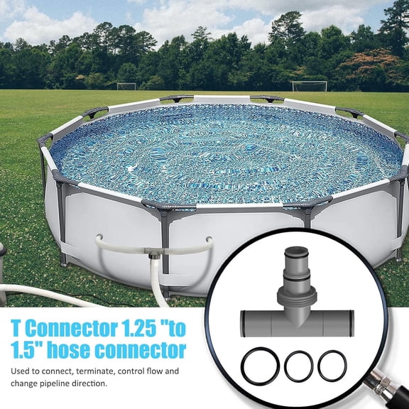Summer Savings Clearance! Boovnll Pool Hose Adapter, 1.25" to 1.5" Leak-Proof Pool Hose Connector Replacement, Straight-Joint, T-Joint, Pool Vacuum Hose Adapter for Pool Filter Pump, Pool Accessories