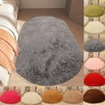 thumbnail image 1 of Summer Savings Clearance! Boovnll Rugs for Bedroom, 2x5.3Ft Super Soft Solid Color Plush Bedside Throw Rugs, Non Slip & Non Shedding Oval Bedroom Rug, for Living Room, Bedroom, Home Decor, Area Rug, 1 of 5