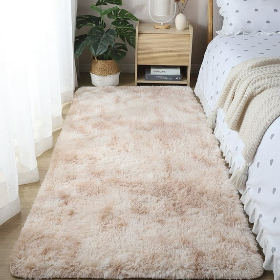Summer Savings Clearance! Boovnll Rugs for Bedroom, Super Soft & Cozy Tie-Dyed Plush Throw Rugs, Non Slip & Non Shedding Bedside Bedroom Rug, for Living Room, Bedroom, Home Decor, Area Rug - 2x5.2Ft