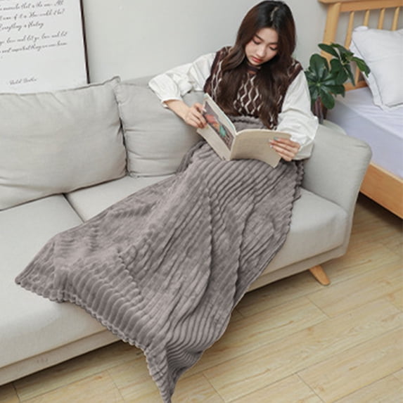 Summer Savings Clearance! Boovnll Throw Blanket - 28x47" Super Soft & Cozy Solid Color Lightweight Flannel Blankets - Machine Washable Microfiber for All Season Home, Living Room, Couch, Blanket