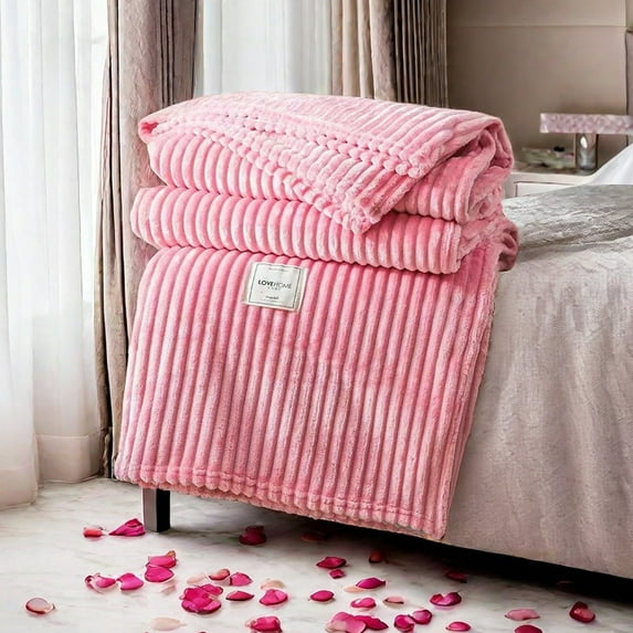 Summer Savings Clearance! Boovnll Throw Blanket - 39x47" Super Soft & Cozy Solid Color Lightweight Flannel Blankets - Machine Washable Microfiber for All Season Home, Living Room, Couch, Blanket