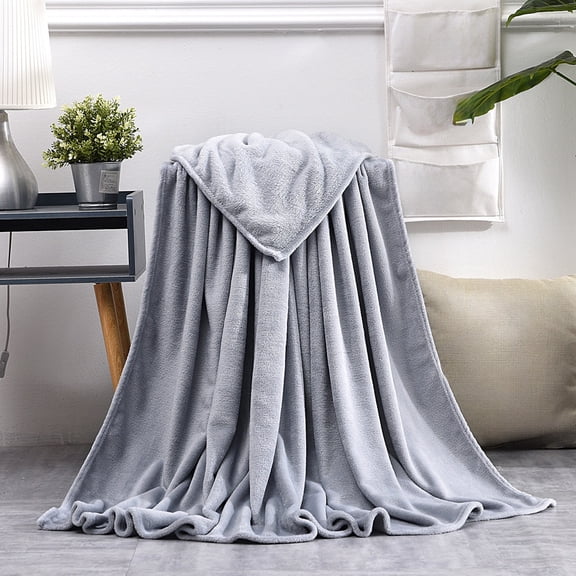 Summer Savings Clearance! Boovnll Throw Blanket, Super Cozy Soft Solid Color Microfiber Flannel Blankets, Lightweight Machine Washable for Home, Office, Living Room, Couch, Sofa, Blanket - 39x59"
