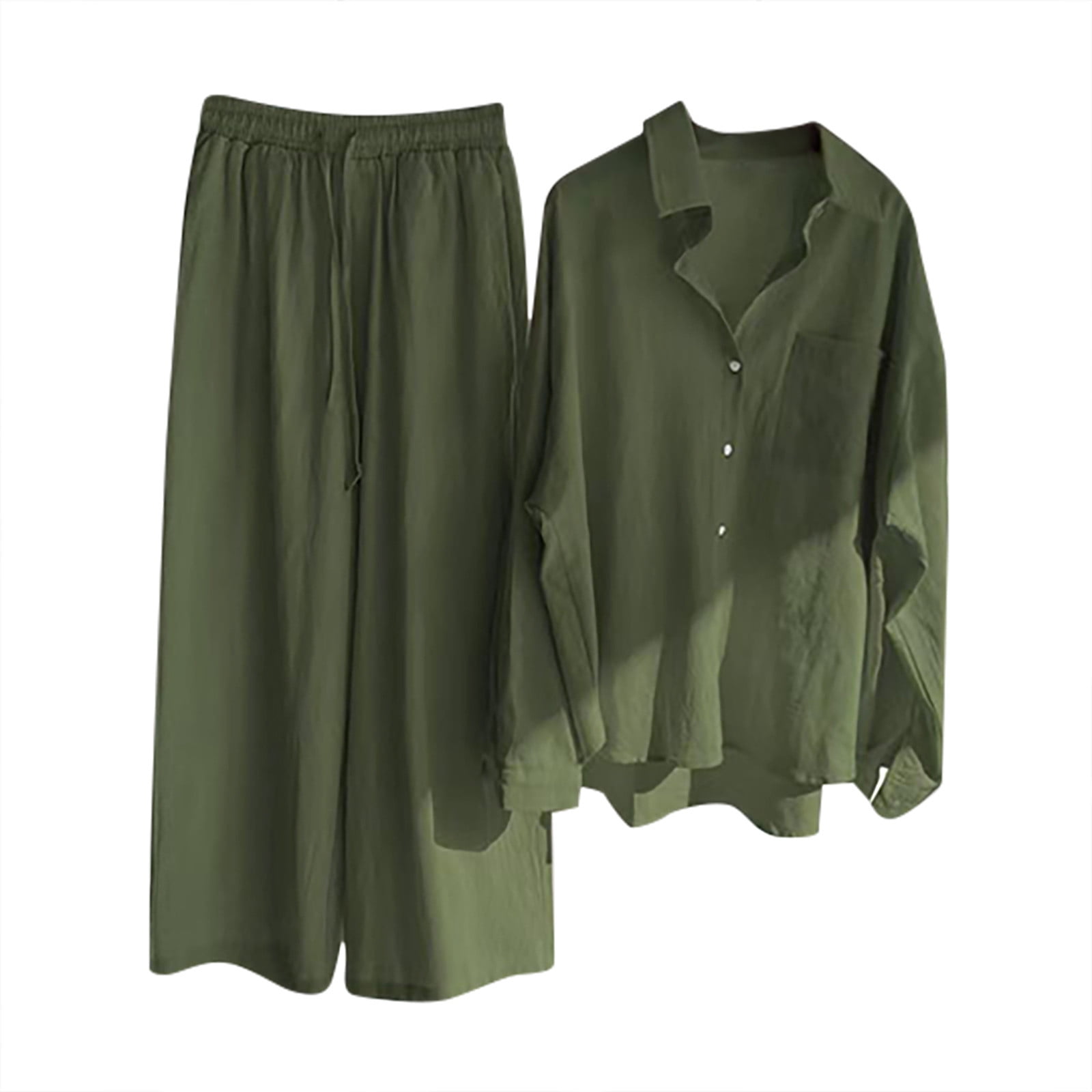 Two Piece Long Sleeve Bodysuit Wide Leg Pants Set main image 1