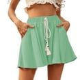 thumbnail image 1 of Bxsruta Women Cotton Linen Shorts, Plus Size Casual High Waist Drawstring Shorts, Summer Comfy Shorts Beach Shorts, 1 of 7