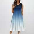 thumbnail image 1 of Cagogo Women's Summer Tank Midi Dress with Pockets Sleeveless A-Line Dress Casual Floral/Plain T-Shirt Dress Flowy Swing Beach Party Wedding Guest Sundress, 1 of 9