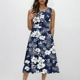 thumbnail image 1 of Cagogo Women's Summer Tank Midi Dress with Pockets Sleeveless A-Line Dress Casual Floral/Plain T-Shirt Dress Flowy Swing Beach Party Wedding Guest Sundress, 1 of 9